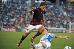 COMMERCE CITY, CO - AUGUST 7: of the Colorado Rapids controls the ball against the San Jose Earthquakes on August 7, 2010 at Dicks Sporting Goods Park in Commerce City, Colorado. (Photo by Garrett Ellwood/MLS via Getty Images) *** Local Caption ***
